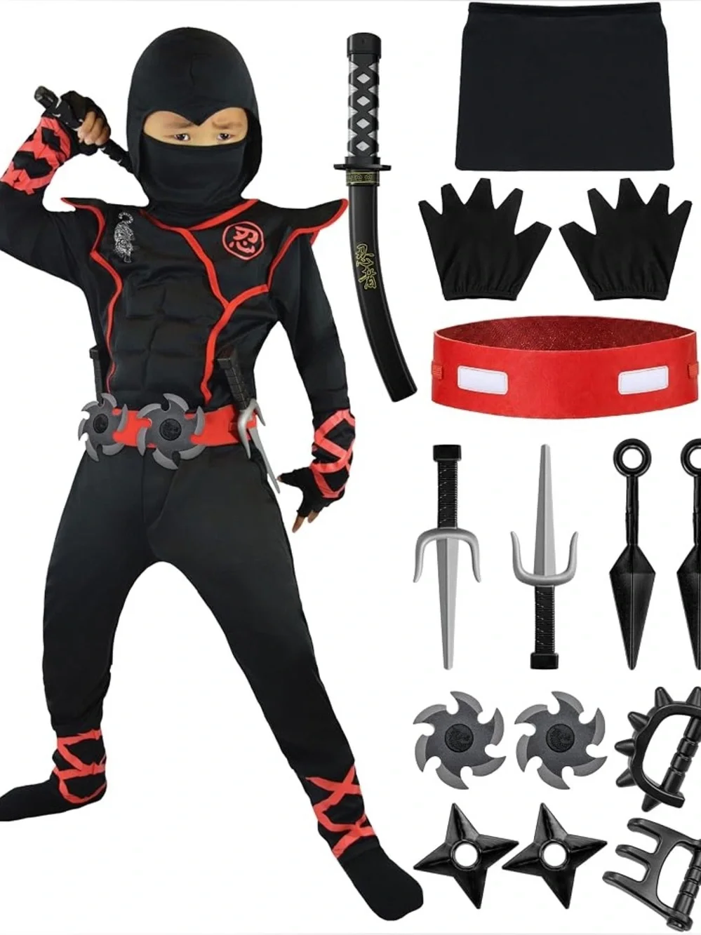 Spooktacular Creations Little Kids Ninja Halloween Costume Size Small Youth